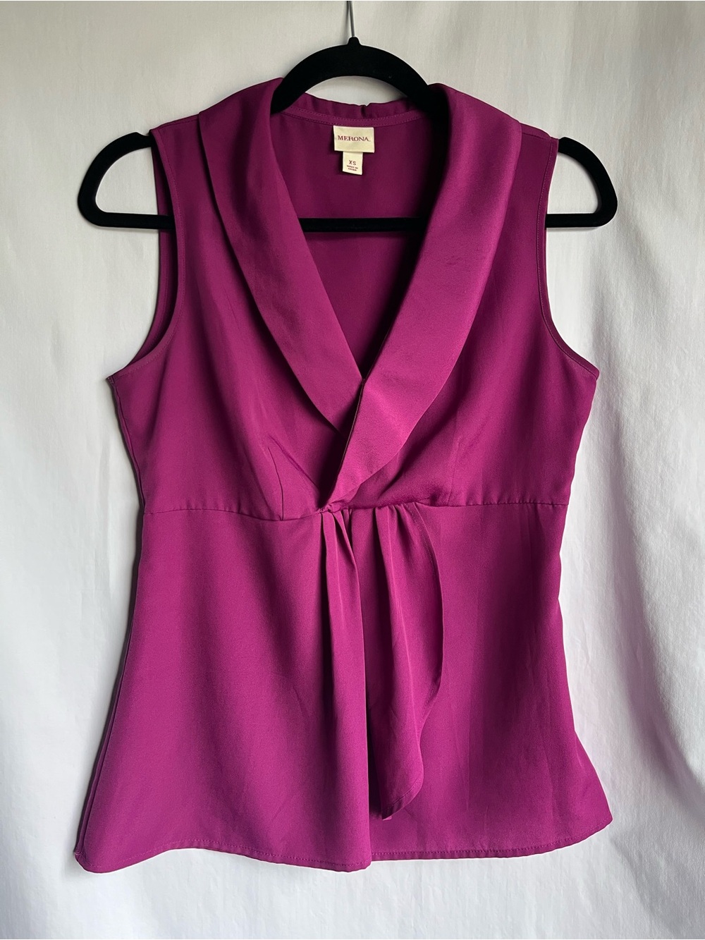 bright fuchsia Merona sleeveless satin blouse XS